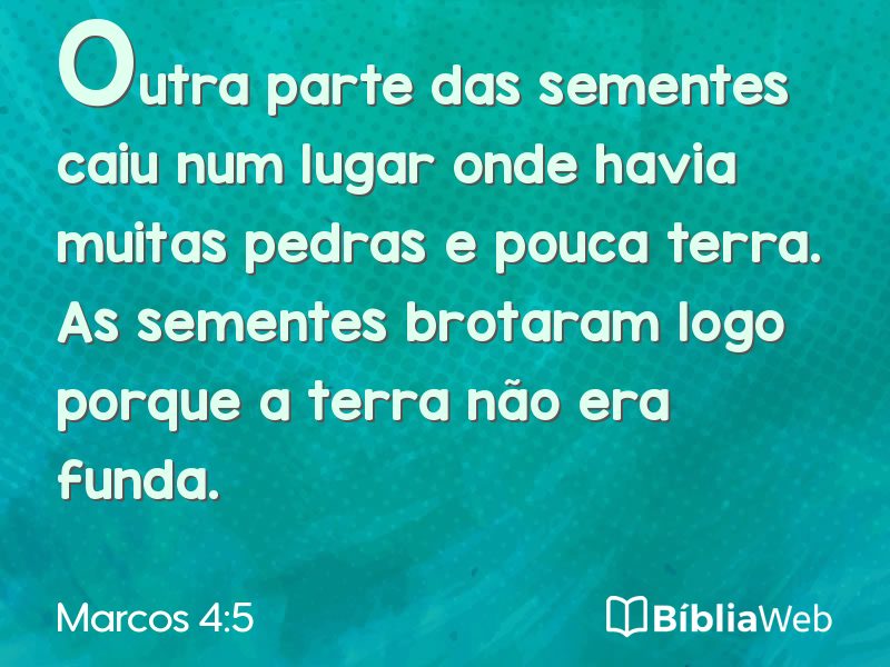 Marcos 4:5 em imagem para compartilhar