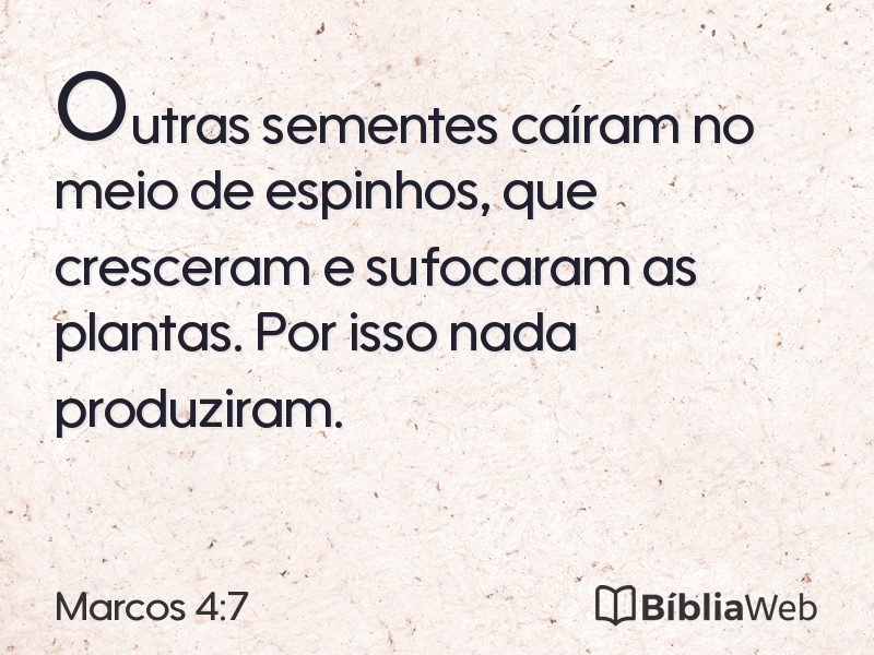 Marcos 4:7 em imagem para compartilhar