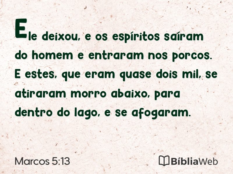 Marcos 5:13 em imagem para compartilhar