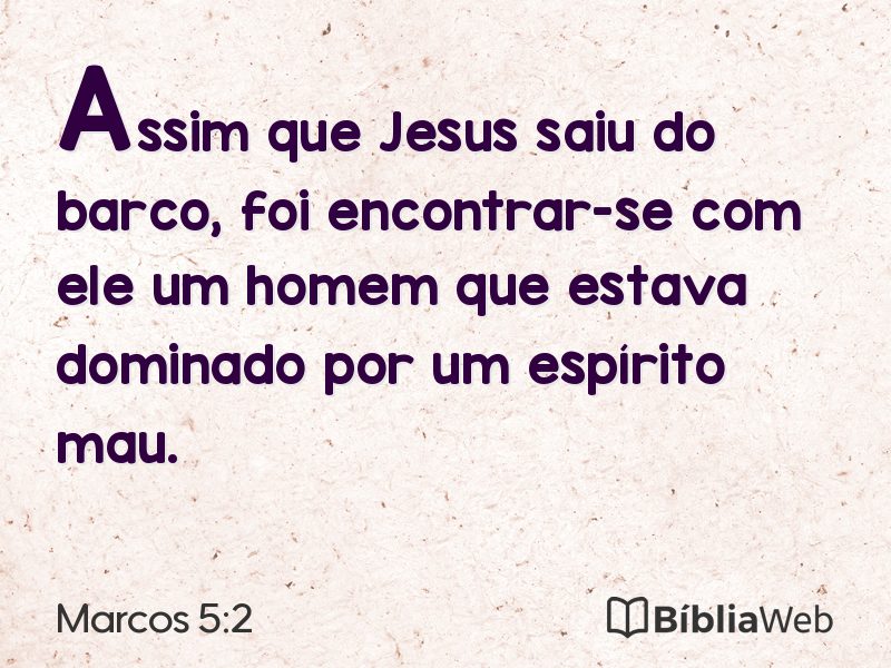 Marcos 5:2 em imagem para compartilhar