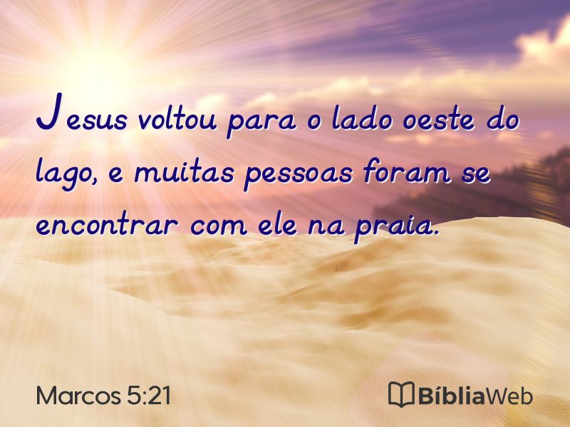 Marcos 5:21 em imagem para compartilhar
