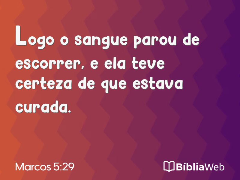 Marcos 5:29 em imagem para compartilhar