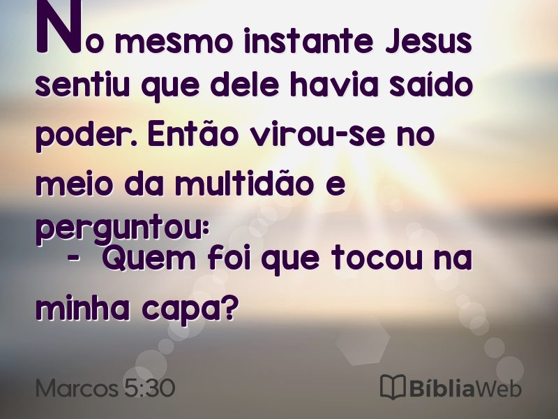 Marcos 5:30 em imagem para compartilhar