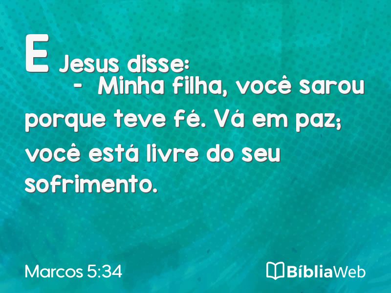 Marcos 5:34 em imagem para compartilhar