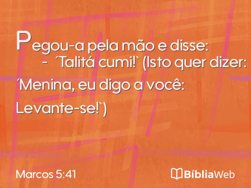 Marcos 5:41 em imagem para compartilhar