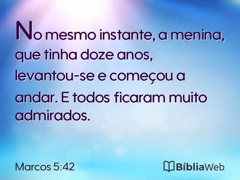 Marcos 5:42 em imagem para compartilhar