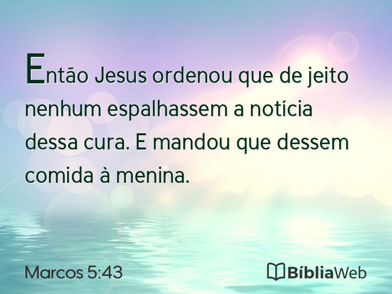 Marcos 5:43 em imagem para compartilhar