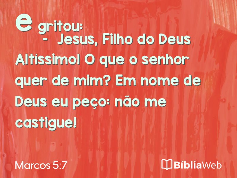 Marcos 5:7 em imagem para compartilhar