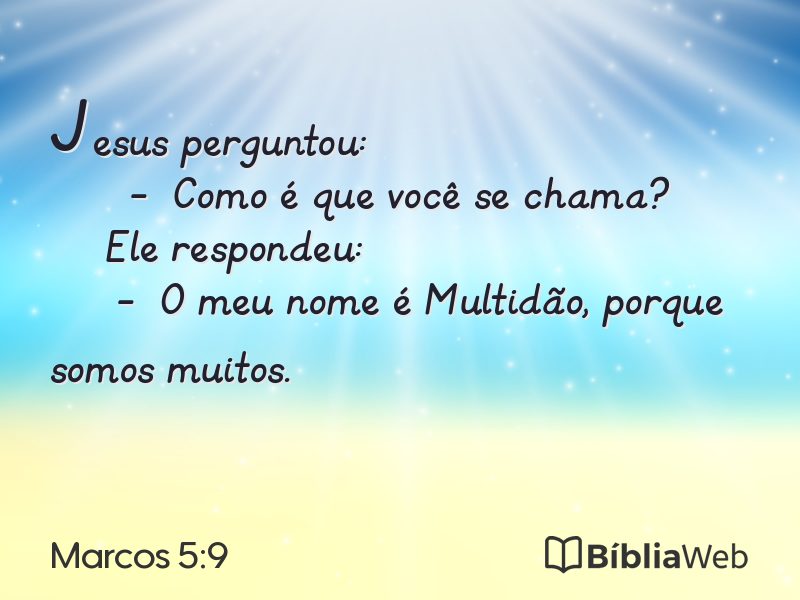 Marcos 5:9 em imagem para compartilhar
