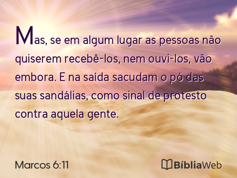 Marcos 6:11 em imagem para compartilhar