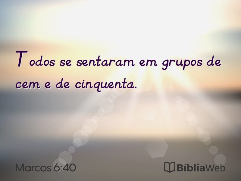 Marcos 6:40 em imagem para compartilhar