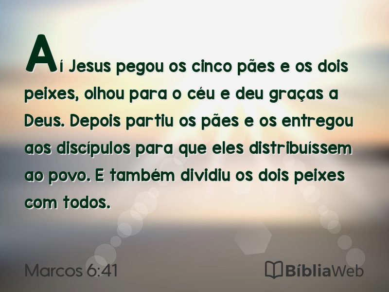 Marcos 6:41 em imagem para compartilhar