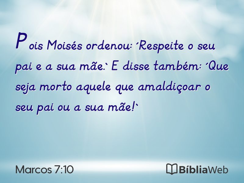 Marcos 7:10 em imagem para compartilhar