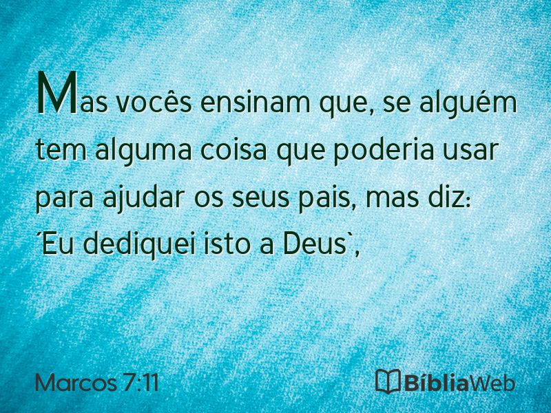 Marcos 7:11 em imagem para compartilhar