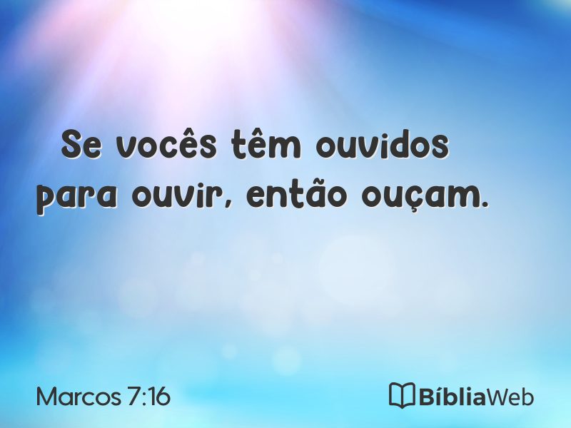 Marcos 7:16 em imagem para compartilhar