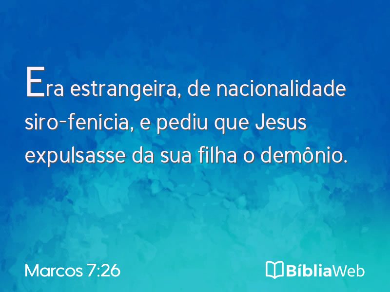 Marcos 7:26 em imagem para compartilhar