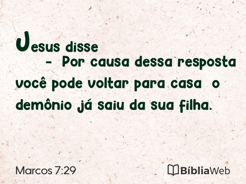 Marcos 7:29 em imagem para compartilhar