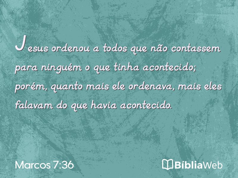 Marcos 7:36 em imagem para compartilhar
