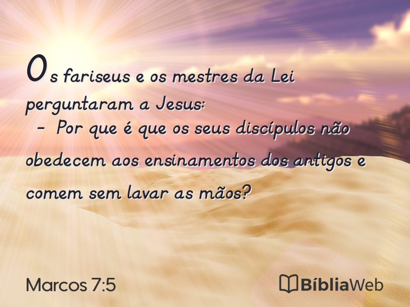 Marcos 7:5 em imagem para compartilhar
