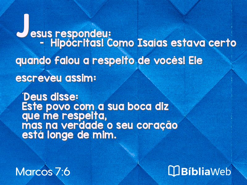 Marcos 7:6 em imagem para compartilhar