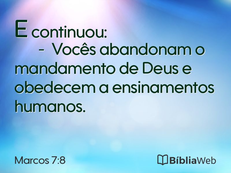 Marcos 7:8 em imagem para compartilhar