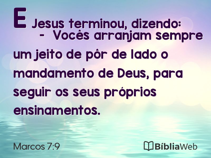 Marcos 7:9 em imagem para compartilhar