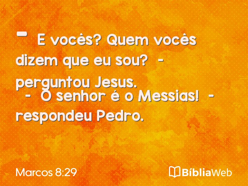 Marcos 8:29 em imagem para compartilhar