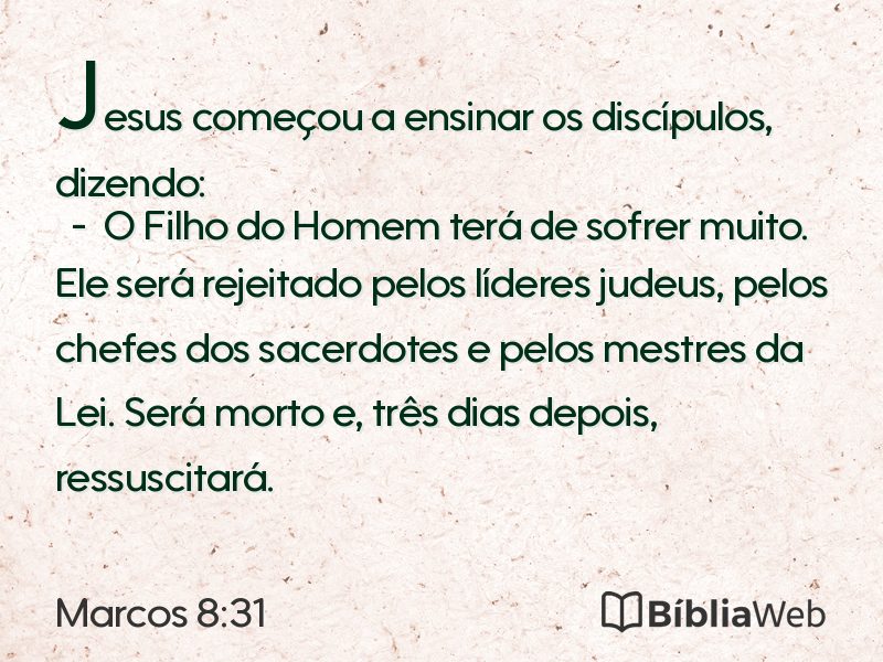 Marcos 8:31 em imagem para compartilhar