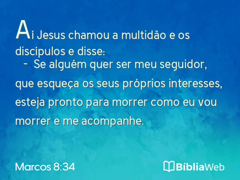Marcos 8:34 em imagem para compartilhar