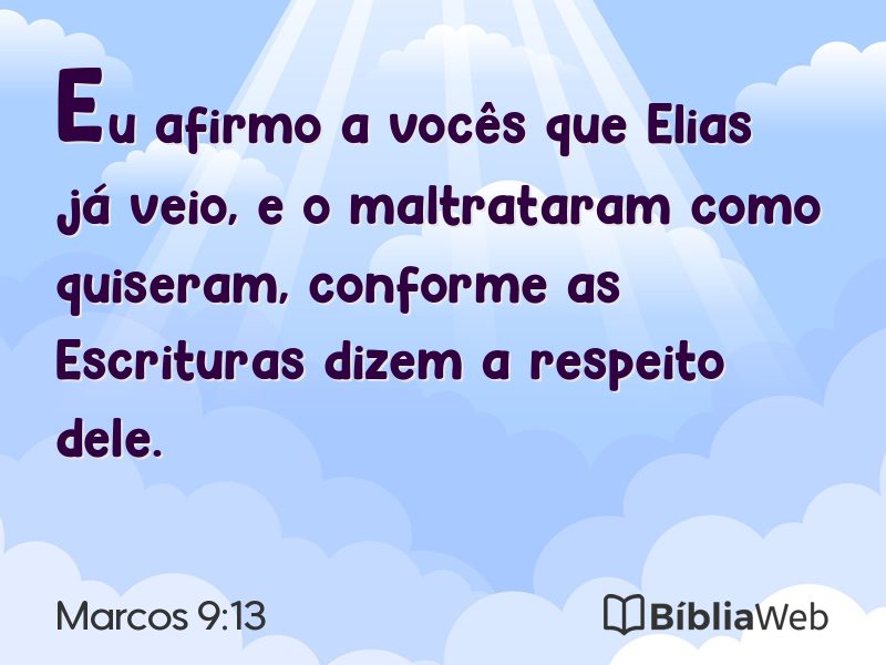 Marcos 9:13 em imagem para compartilhar