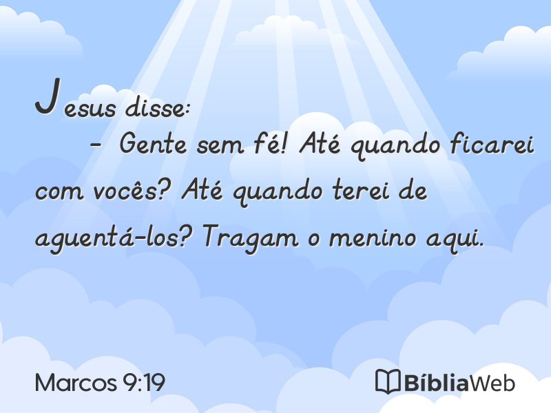 Marcos 9:19 em imagem para compartilhar