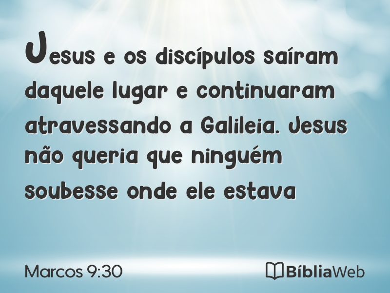 Marcos 9:30 em imagem para compartilhar
