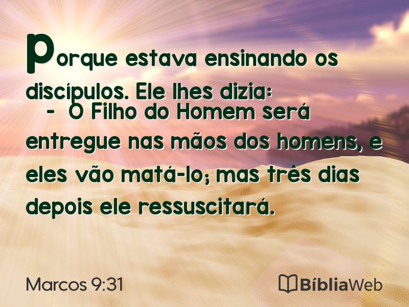 Marcos 9:31 em imagem para compartilhar