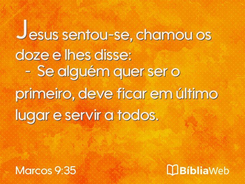Marcos 9:35 em imagem para compartilhar