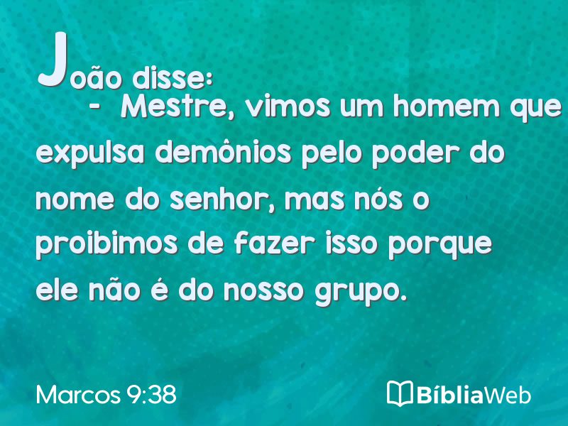 Marcos 9:38 em imagem para compartilhar