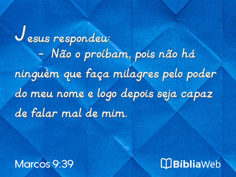 Marcos 9:39 em imagem para compartilhar