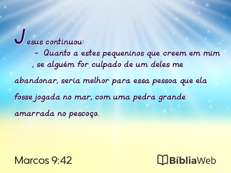 Marcos 9:42 em imagem para compartilhar