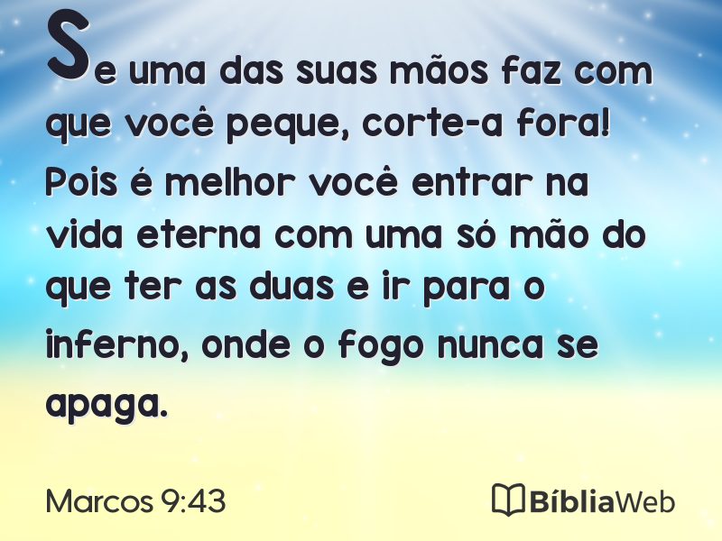 Marcos 9:43 em imagem para compartilhar