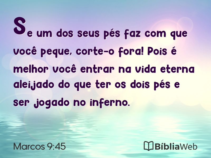 Marcos 9:45 em imagem para compartilhar