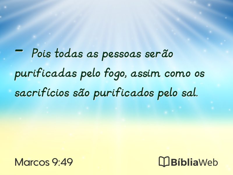 Marcos 9:49 em imagem para compartilhar