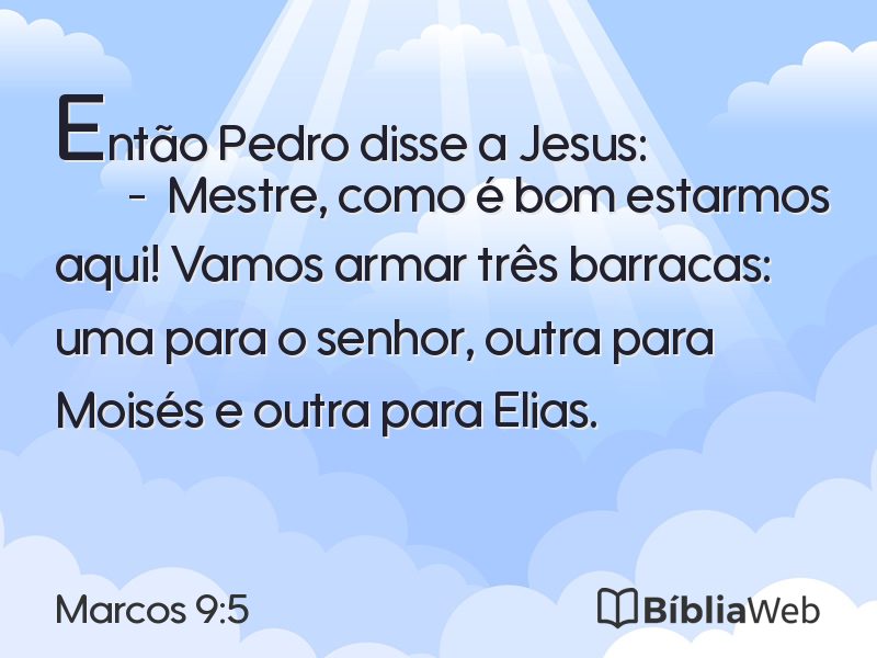 Marcos 9:5 em imagem para compartilhar