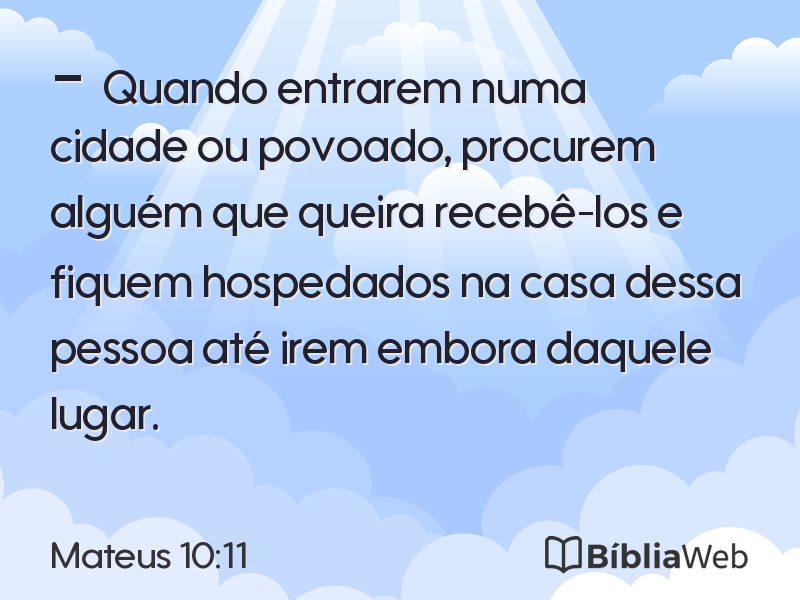 Mateus 10:11 em imagem para compartilhar