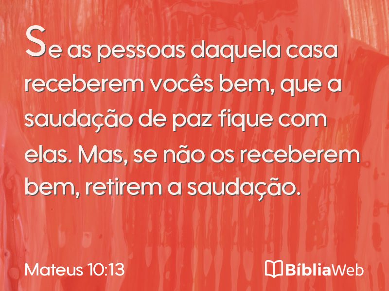 Mateus 10:13 em imagem para compartilhar