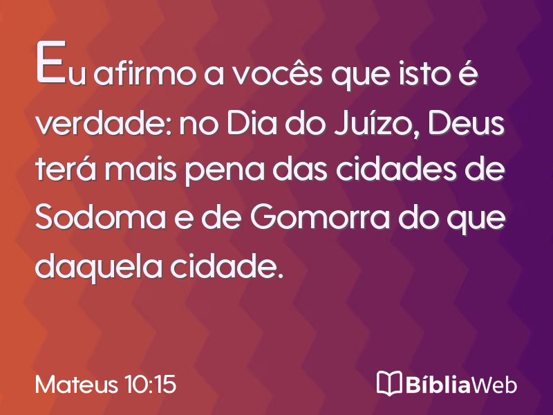 Mateus 10:15 em imagem para compartilhar
