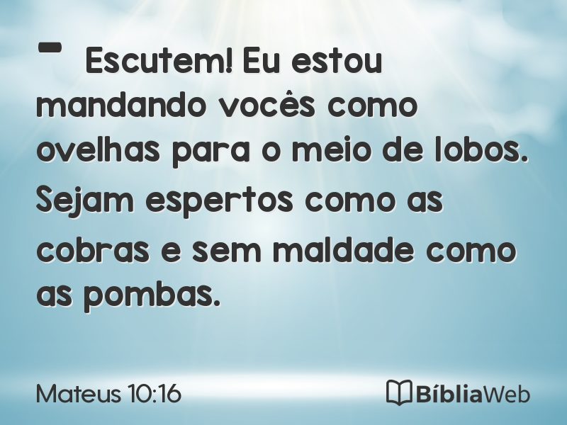 Mateus 10:16 em imagem para compartilhar
