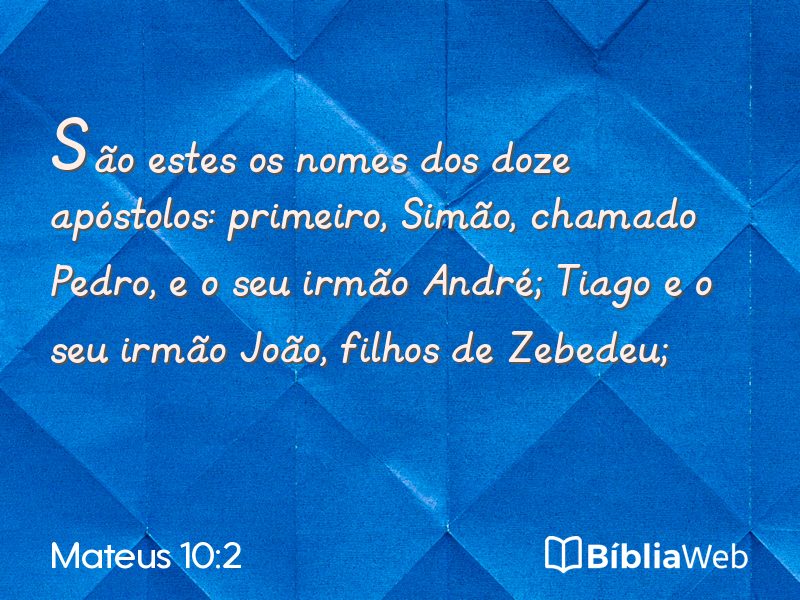 Mateus 10:2 em imagem para compartilhar