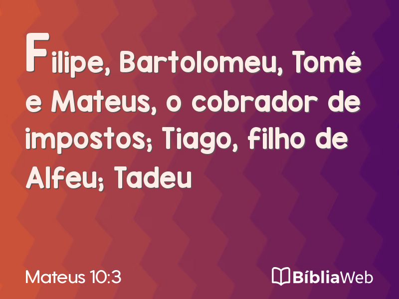 Mateus 10:3 em imagem para compartilhar