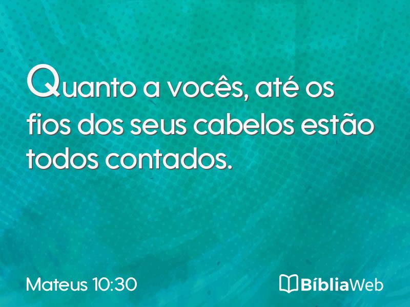 Mateus 10:30 em imagem para compartilhar