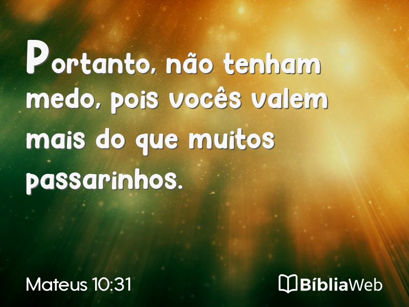 Mateus 10:31 em imagem para compartilhar