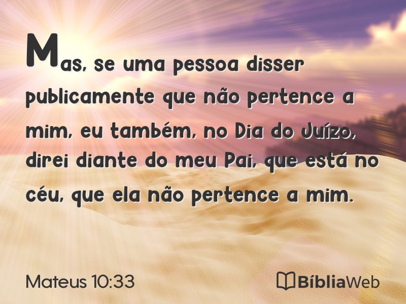 Mateus 10:33 em imagem para compartilhar